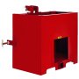 Caja de lastre roja VEVOR de 3 puntos para tractores con puntos de enganche y compartimento de almacenamiento.