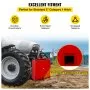 Caja de lastre de 3 puntos VEVOR, capacidad de 800 lb, receptor de enganche estándar de 2 pulgadas, caja de lastre para tractor con volumen de 5 pies cúbicos, acero resistente, compatible con accesorios de tractor de categoría 1, color rojo