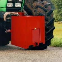 VEVOR Caja de lastre de 3 puntos, caja de lastre de enganche de capacidad de 800 lb, receptor de enganche estándar de 2 pulgadas, caja de lastre de tractor con volumen de 5 pies cúbicos, acero resistente, se adapta a accesorios de tractor de categoría 1, rojo