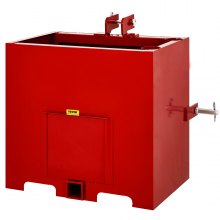 VEVOR Caja de lastre de 3 puntos, caja de lastre de enganche de capacidad de 800 lb, receptor de enganche estándar de 2 pulgadas, caja de lastre de tractor con volumen de 5 pies cúbicos, acero resistente, se adapta a accesorios de tractor de categoría 1, rojo