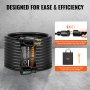 Kit de cable de generador VEVOR de 30 A y caja de entrada de energía, 7,6 m, cable de extensión de generador NEMA L14-30P/L14-30R STW de 10 AWG con conector de bloqueo giratorio, caja de entrada pretaladrada para exteriores de RV, homologado por ETL