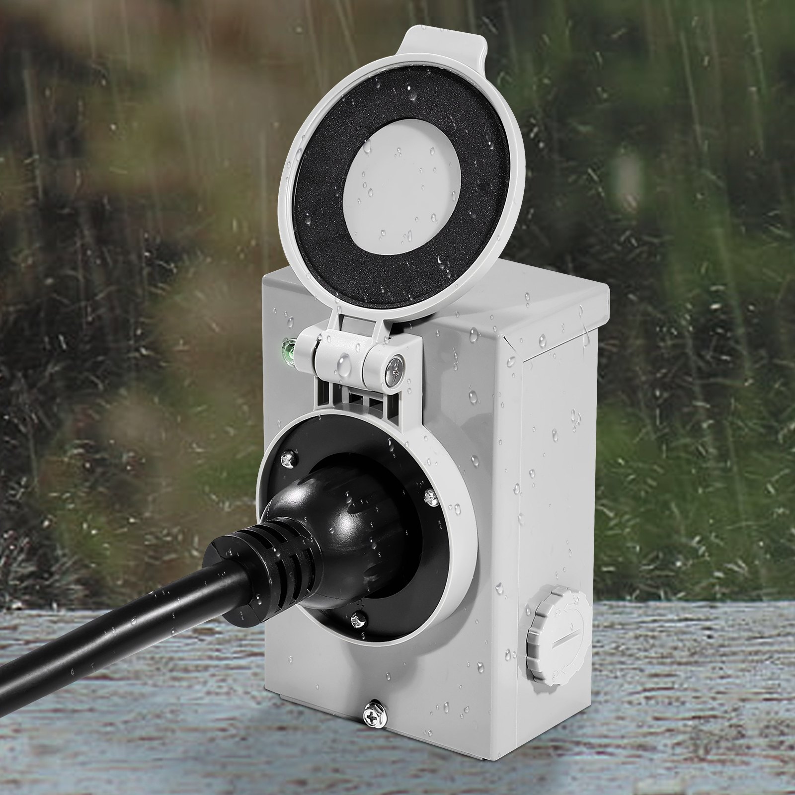 Kit de cable de generador VEVOR de 30 A y caja de entrada de energía, 7,6 m, cable de extensión de generador NEMA L14-30P/L14-30R STW de 10 AWG con conector de bloqueo giratorio, caja de entrada pretaladrada para exteriores de RV, homologado por ETL