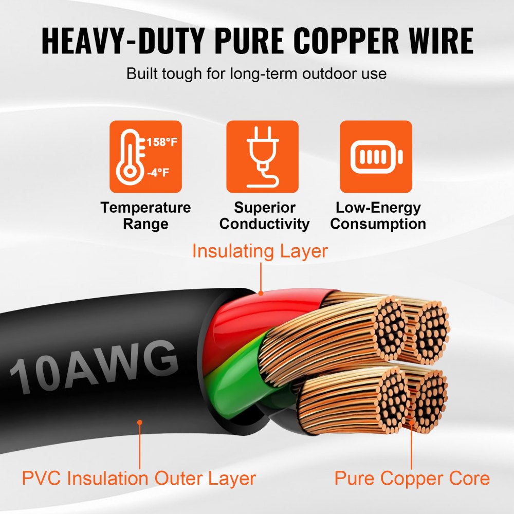 Kit de cable de alimentación y caja de entrada para generador VEVOR de 30 amperios, 40 pies, NEMA L14-30P/L14-30R STW, cable de extensión de alimentación para generador de 10 AWG con conector de bloqueo giratorio, caja de entrada preperforada para vehículos recreativos y exteriores, certificado ETL.