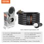 Kit de cable y caja de entrada de alimentación para generador VEVOR de 50 amperios, 20 pies, cable de alimentación para generador NEMA 14-50P/SS2-50R STW 6/3+8/1 AWG con conector de bloqueo giratorio, caja de entrada preperforada para conexión del generador a la vivienda, certificado ETL