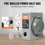 Kit de cable de generador y caja de entrada de energía VEVOR de 50 amperios, 50 pies, cable de alimentación de generador NEMA 14-50P/SS2-50R STW 6/3+8/1 AWG con conector de bloqueo por torsión, caja de entrada pretaladrada para generador a casa, homologado por ETL