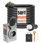 Kit de cable de generador y caja de entrada de energía VEVOR de 50 amperios, 50 pies, cable de alimentación de generador NEMA 14-50P/SS2-50R STW 6/3+8/1 AWG con conector de bloqueo por torsión, caja de entrada pretaladrada para generador a casa, homologado por ETL