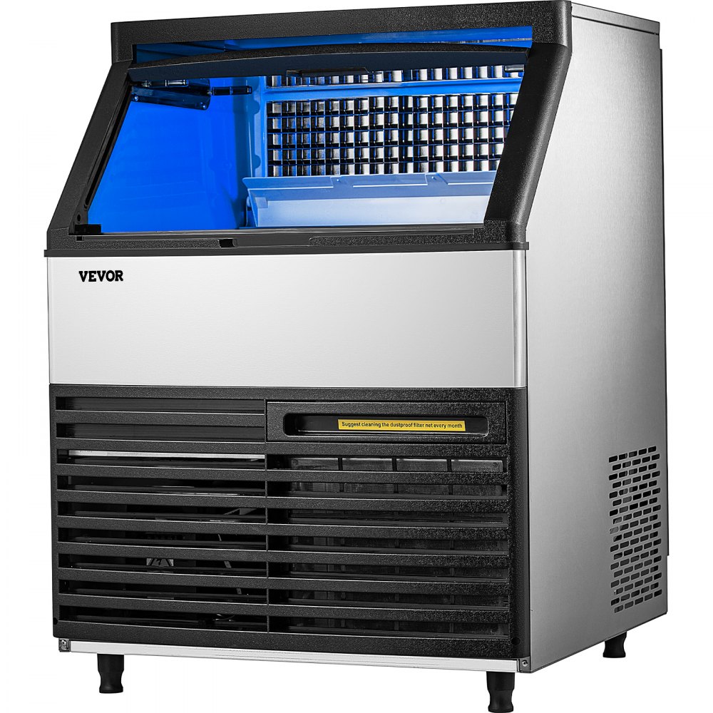 VEVOR Maquina De Hielo Fabricador De Hielo Máquina para Hacer Hielo Comercial 145KG/24H Panel Control Inteligente Led