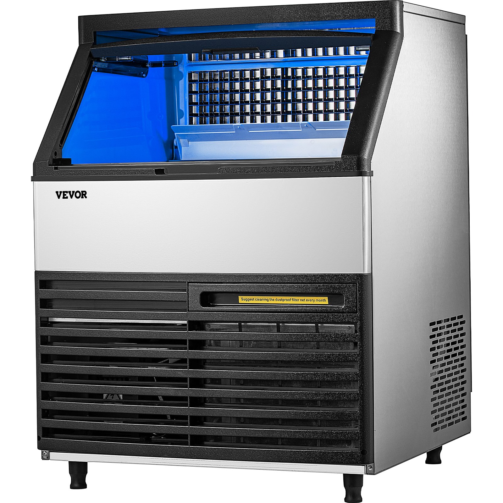 VEVOR Maquina De Hielo Fabricador De Hielo Máquina para Hacer Hielo Comercial 145KG/24H Panel Control Inteligente Led