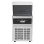 VEVOR Máquina de hielo comercial de 110 V, 80-90 libras/24 horas con contenedor de 33 libras, construcción de acero inoxidable resistente, funcionamiento automático, cubo transparente para barra de casa, incluye filtro de agua, pala, manguera de conexión