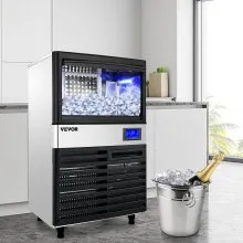 VEVOR Maquina De Hielo Fabricador De Hielo Máquina para Hacer Hielo 50KG/24H Panel de Control Inteligente de Lcd