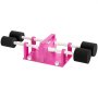Volteador de tazas VEVOR rosa para 4 tazas con inserciones de espuma negra y varillas blancas sobre fondo blanco.