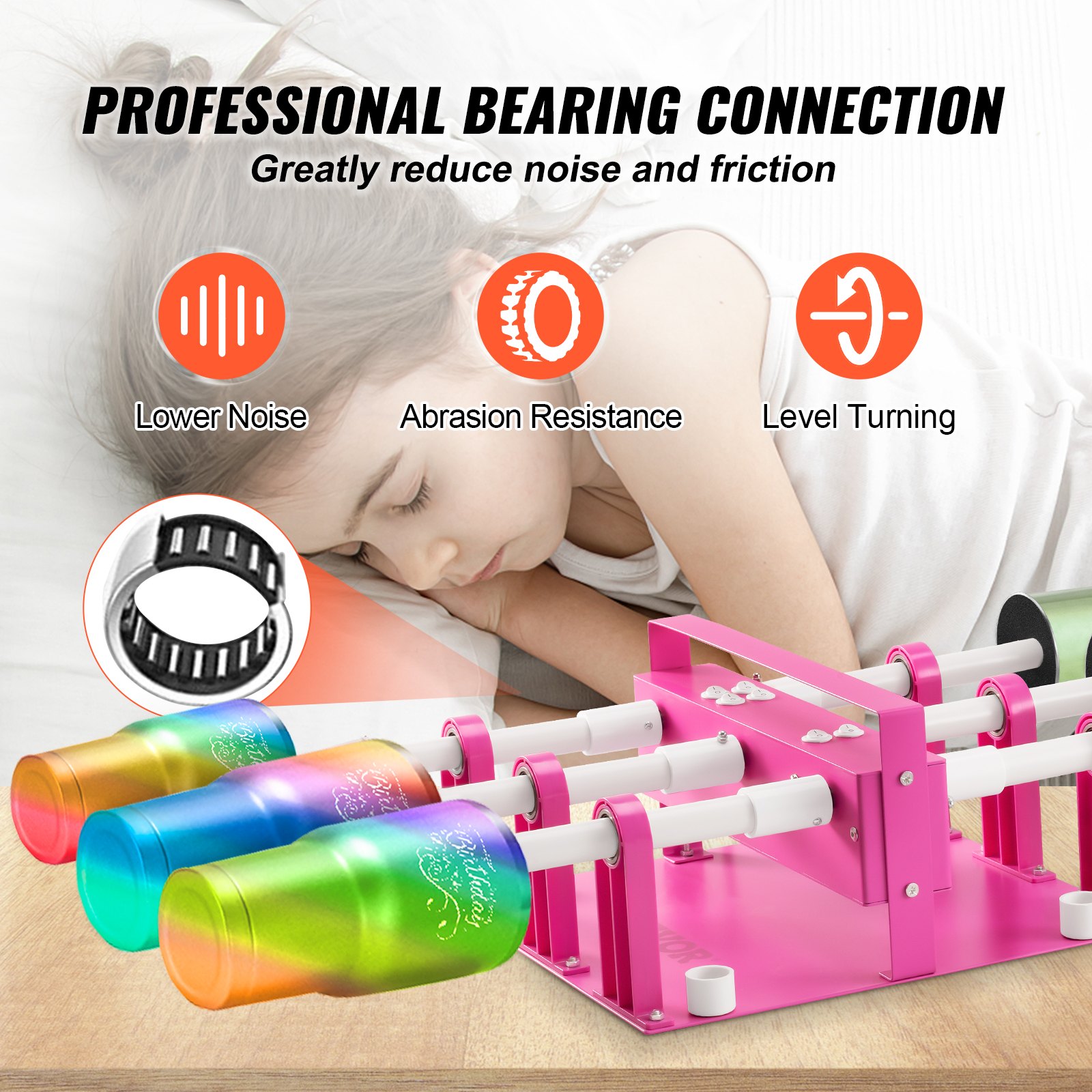 VEVOR 6 Cup Turner Multi Tumbler Spinner Six-Arm Crafts para Glitter Epoxy DIY