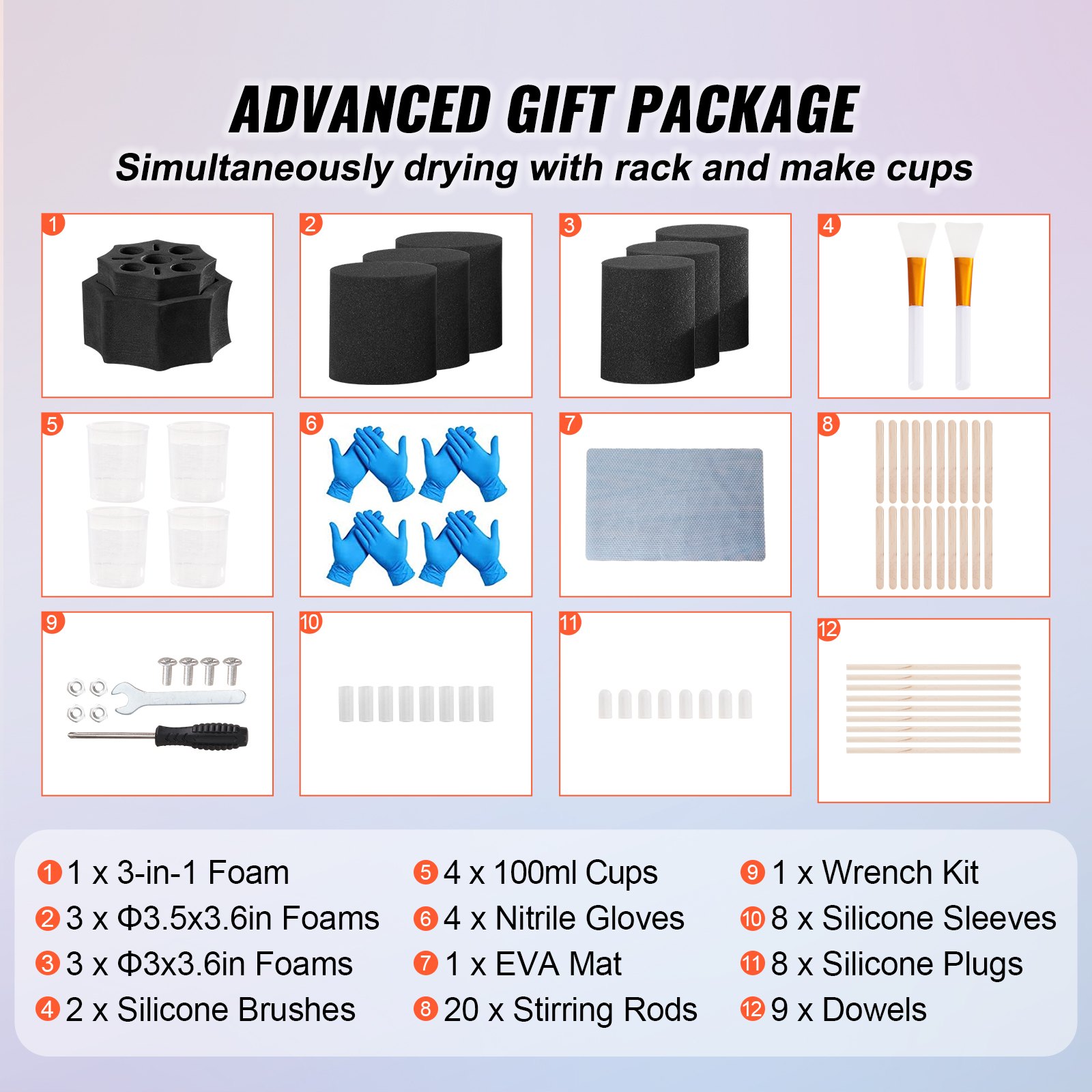 VEVOR 6 Cup Turner Multi Tumbler Spinner Six-Arm Crafts para Glitter Epoxy DIY