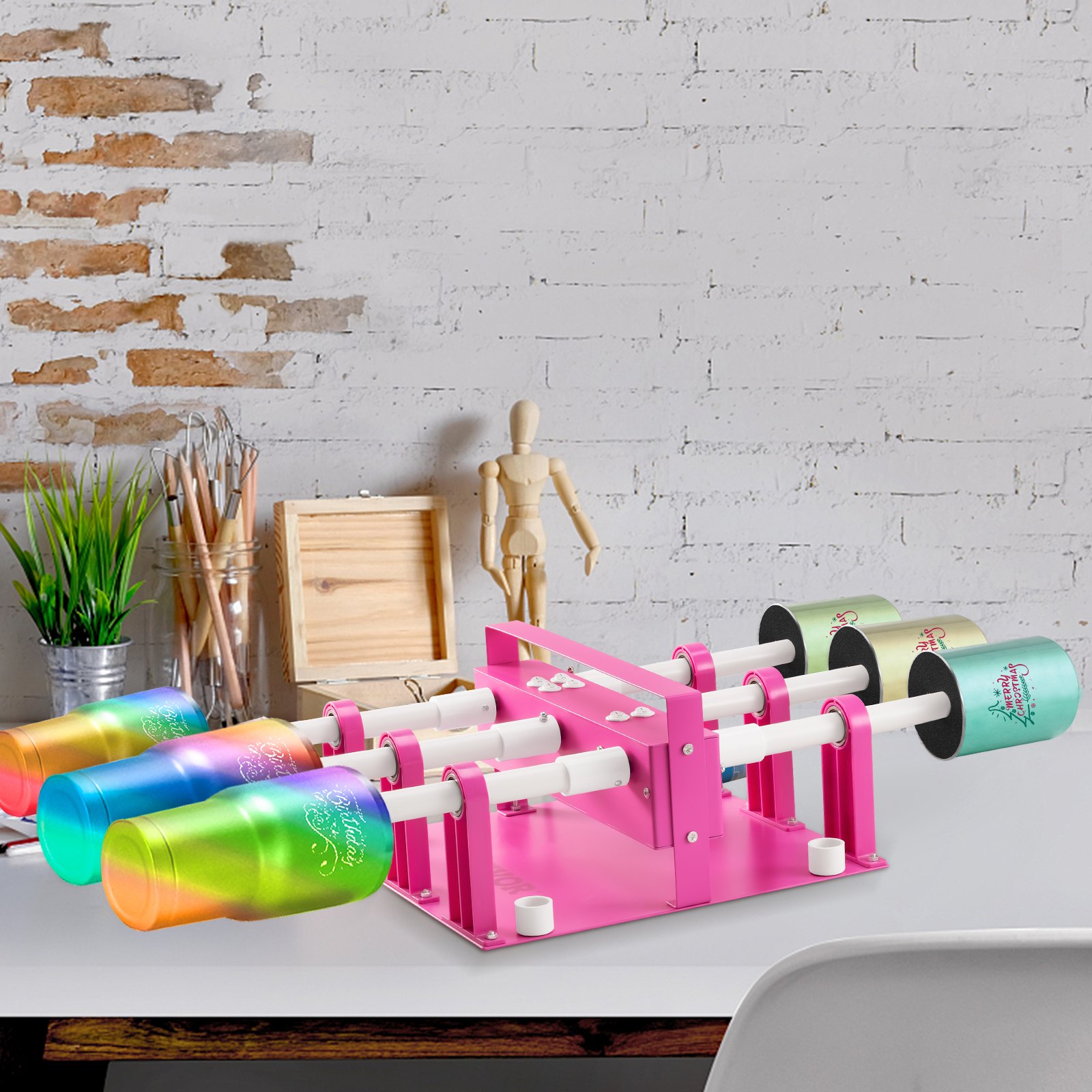 VEVOR 6 Cup Turner Multi Tumbler Spinner Six-Arm Crafts para Glitter Epoxy DIY