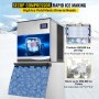 VEVOR Fabricador De Hielo Máquina para hacer hielo comercial máquina de hielo con panel Lcd 400LBS/24H aprobada por Etl con almacenamiento de 350LBS