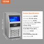 VEVOR Maquina De Hielo Fabricador De Hielo Máquina para hacer hielo comercial 110 V 90-100LBS/24H con contenedor 33LBS automática de acero inoxidable
