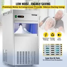 VEVOR Maquina De Hielo Fabricador De Hielo Máquina para Hacer Hielo 200 Lbs Máquina de Hacer Hielo de Encimera 580 W