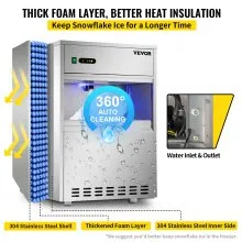 VEVOR Maquina De Hielo Fabricador De Hielo Máquina para Hacer Hielo 154 kg Máquina de Hacer Hielo de Encimera 540 W