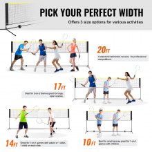 Red de bádminton VEVOR, red de voleibol de altura ajustable, red de pickleball plegable de 20 pies de ancho, juego de red de tenis portátil con postes, soporte, bolsa, raquetas, volantes de nailon, para uso en interiores y exteriores en el patio trasero de los niños