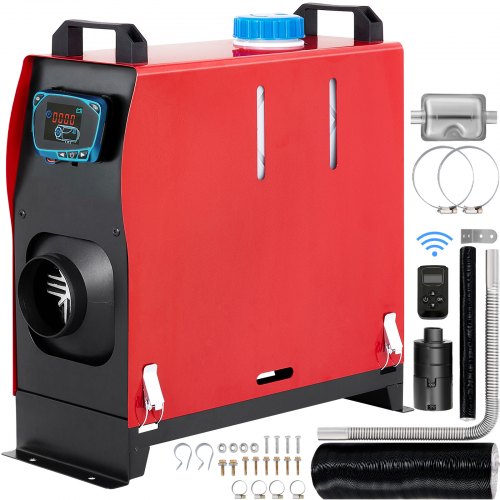 VEVOR Calentador de aire diésel todo en uno de 8 KW, 1 salida de aire, calentador diésel de 12 V, control remoto, silenciador de calentador de estacionamiento con interruptor LCD azul para camiones RV, autobuses y remolques