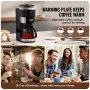 Cafetera VEVOR con molinillo, cafetera de 10 tazas, cafetera de goteo con molido ajustable, con 3 niveles de intensidad de café, ideal para casa, oficina y restaurante.