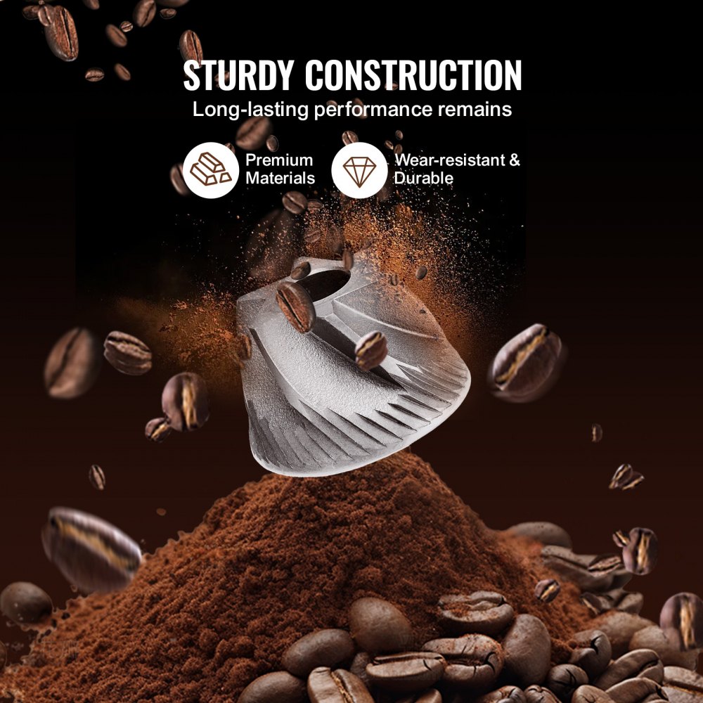 Cafetera VEVOR con molinillo, 12 tazas, cafetera con función de molido y preparación automática, control de intensidad de café de 3 niveles, temporizador de 24 horas, ideal para casa, oficina y restaurante.