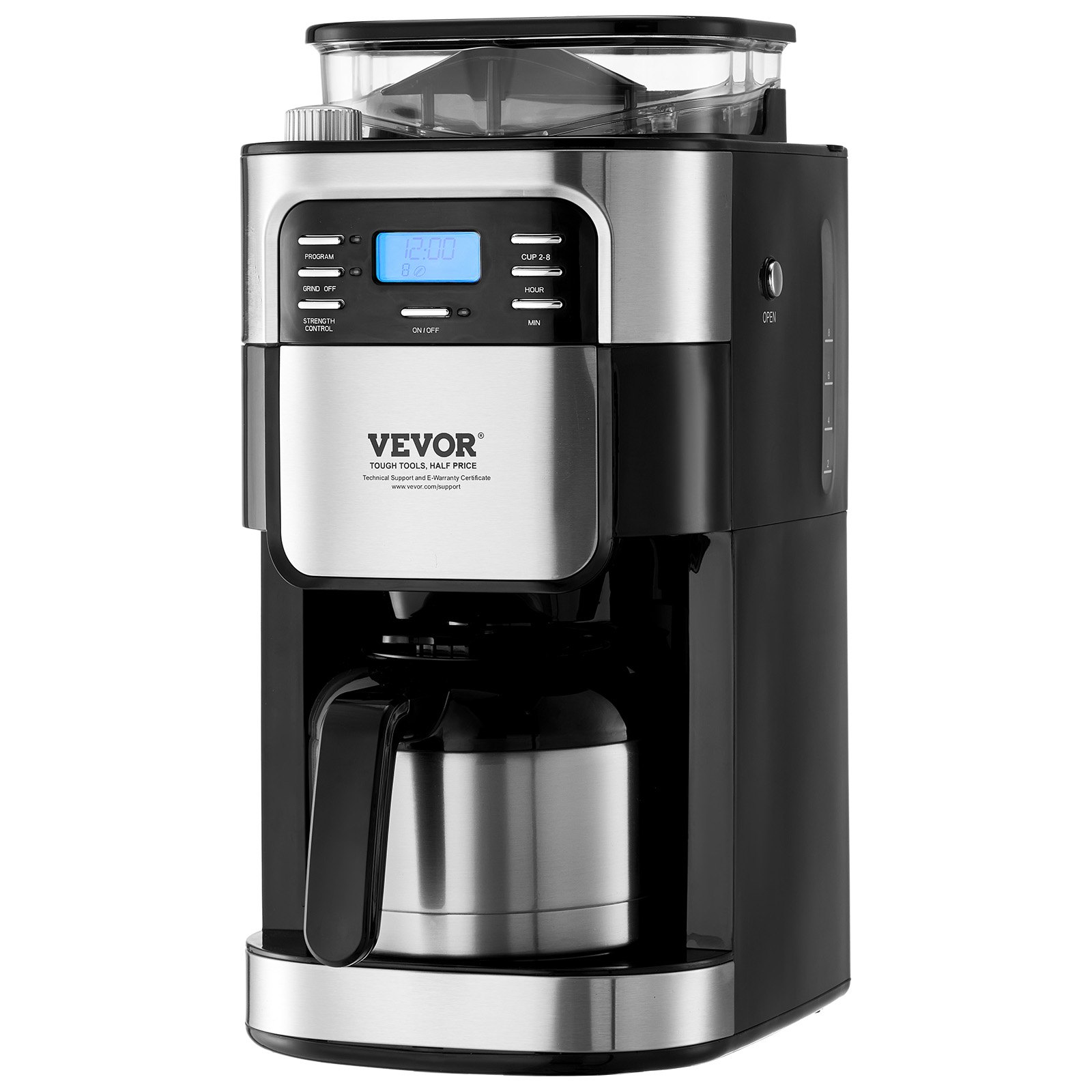 Cafetera de goteo VEVOR de 8 tazas con temporizador de 24 horas para preparación automática