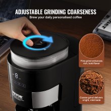 Cafetera de goteo VEVOR de 8 tazas con control de intensidad de preparación de 3 niveles