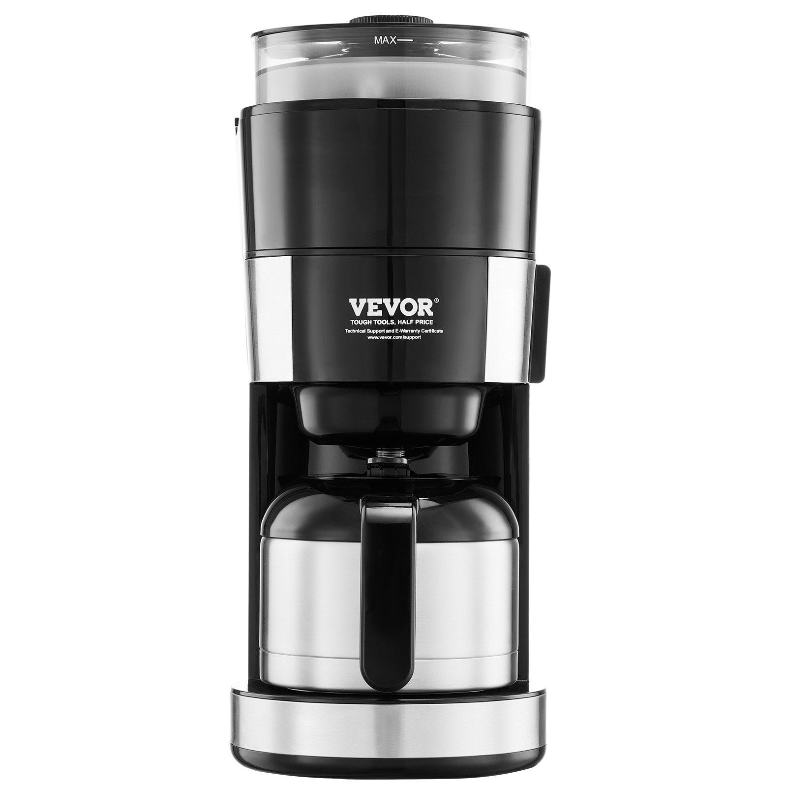 Cafetera de goteo VEVOR de 8 tazas con control de intensidad de preparación de 3 niveles