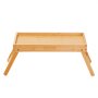 Mesa de cama VEVOR de bambú con patas plegables para un uso cómodo y un fácil almacenamiento.