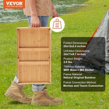 VEVOR Mesa tipo bandeja para cama con patas plegables y ranura para medios, bandeja de desayuno de bambú para sofá, cama, comer, refrigerio y trabajo, bandeja de escritorio para computadora portátil, bandeja para TV, plato portátil para refrigerios, 19.7" x 11.8