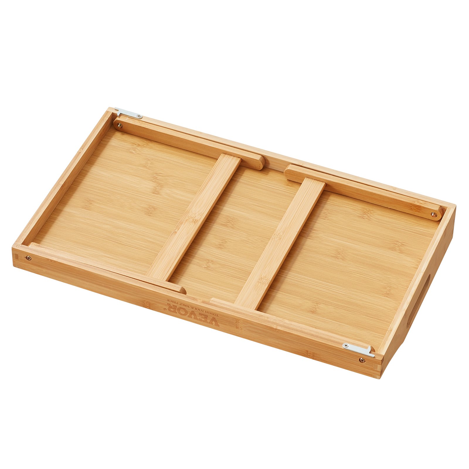 VEVOR Mesa tipo bandeja para cama con patas plegables y ranura para medios, bandeja de desayuno de bambú para sofá, cama, comer, refrigerio y trabajo, bandeja de escritorio para computadora portátil, bandeja para TV, plato portátil para refrigerios, 19.7" x 11.8