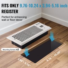 Ventilador de ventilación VEVOR con registro de 4 x 10 pulgadas, silencioso, con control remoto y termostato, velocidad ajustable para calefacción, refrigeración y ventilación inteligente, color blanco.