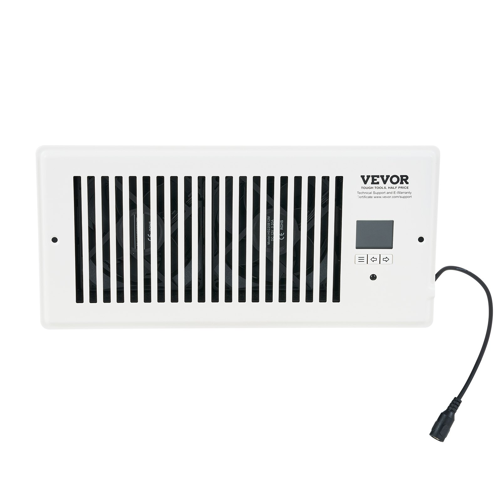 Ventilador de ventilación VEVOR con registro de 4 x 10 pulgadas, silencioso, con control remoto y termostato, velocidad ajustable para calefacción, refrigeración y ventilación inteligente, color blanco.
