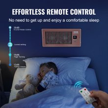 VEVOR Ventilador de refuerzo de registro, ventilador de ventilación silencioso para orificios de registro de 4" x 10", con control remoto y control de termostato, velocidad ajustable para calefacción, refrigeración, ventilación inteligente, marrón