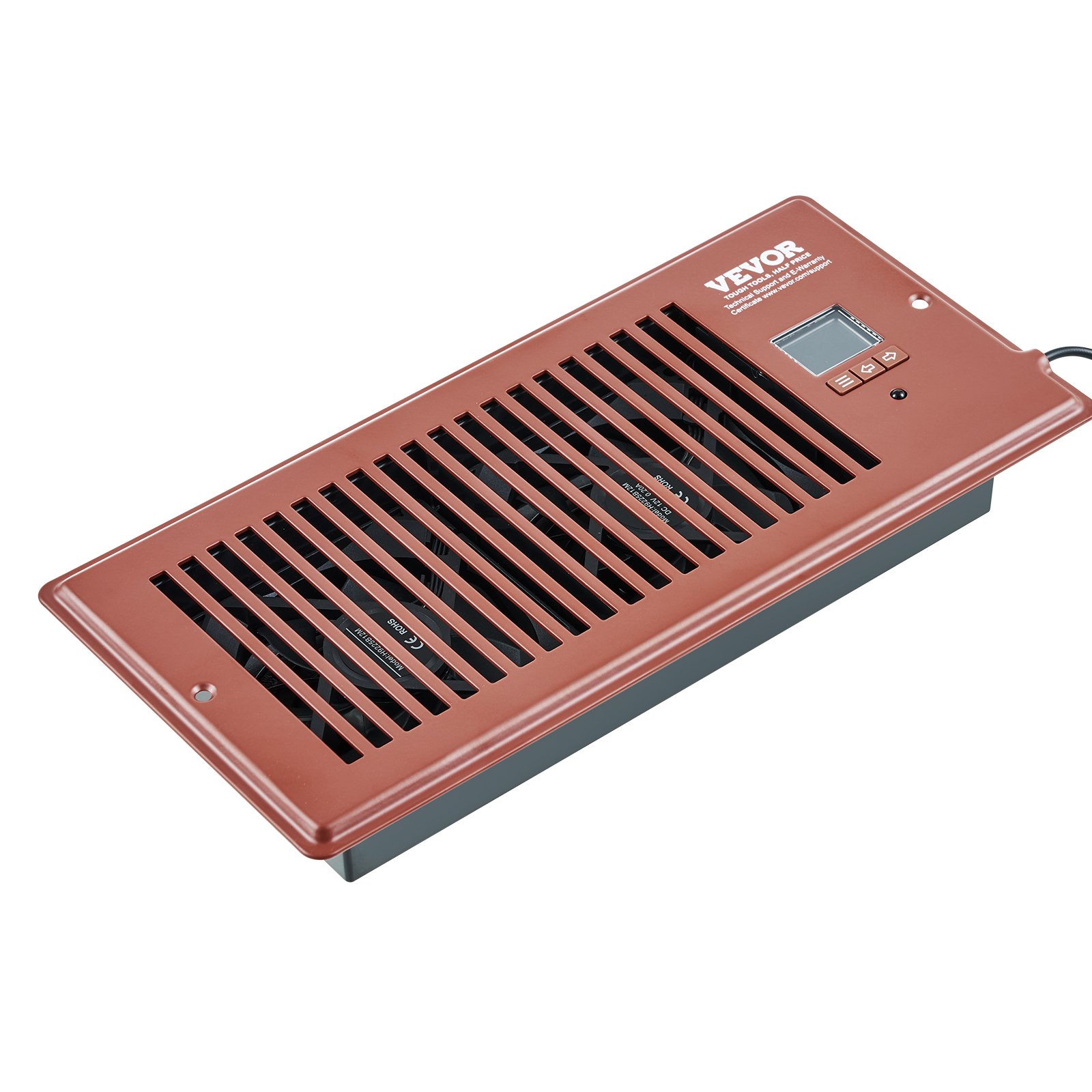 Ventilador de ventilación VEVOR con registro de 4 x 10 pulgadas, silencioso, con control remoto y termostato, velocidad ajustable para calefacción, refrigeración y ventilación inteligente, color marrón.