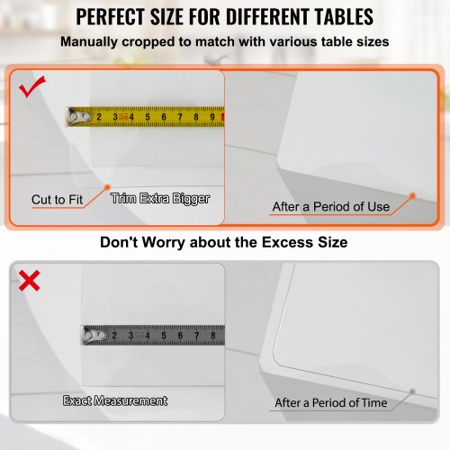 VEVOR Cojín de Mesa de Plástico 280 x 117 cm, Protector de Mesa Rectangular PVC