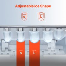 Máquina de hielo portátil para encimera, 26 lb/24 h, autolimpiante, con canasta para pala, para bar en casa