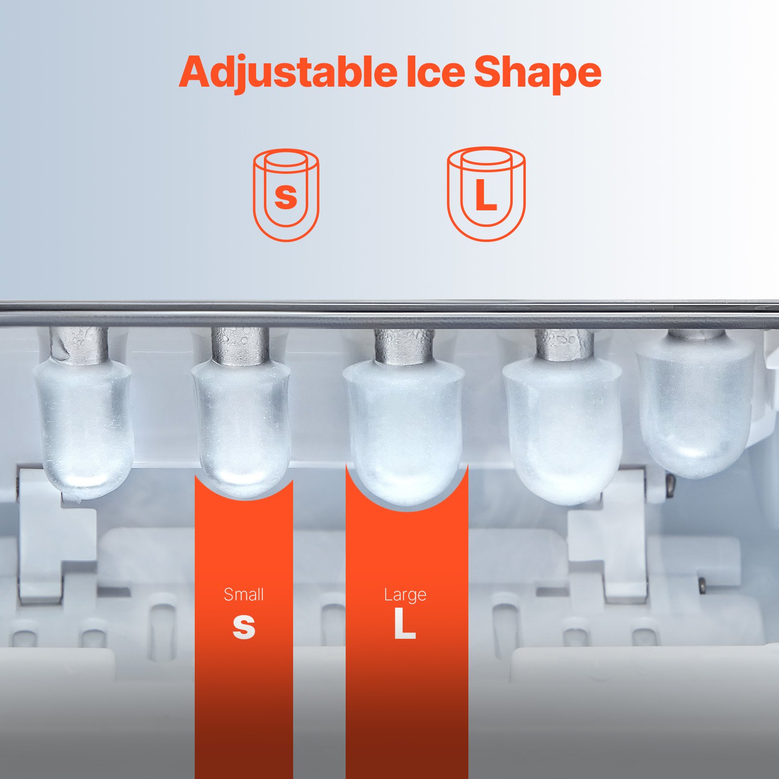 Máquina de hielo portátil para encimera, 26 lb/24 h, autolimpiante, con canasta para pala, para bar en casa