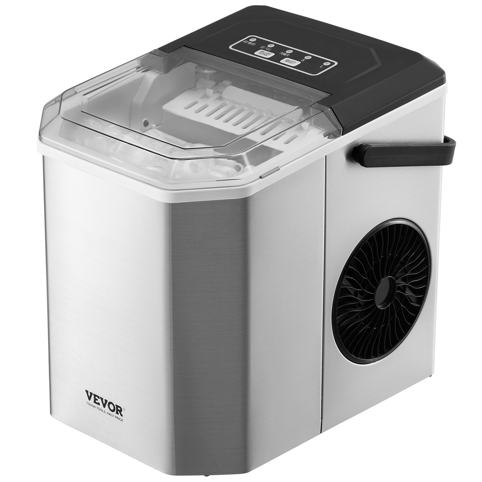 Máquina de hielo portátil para encimera, 26 lb/24 h, autolimpiante, con canasta para pala, para bar en casa