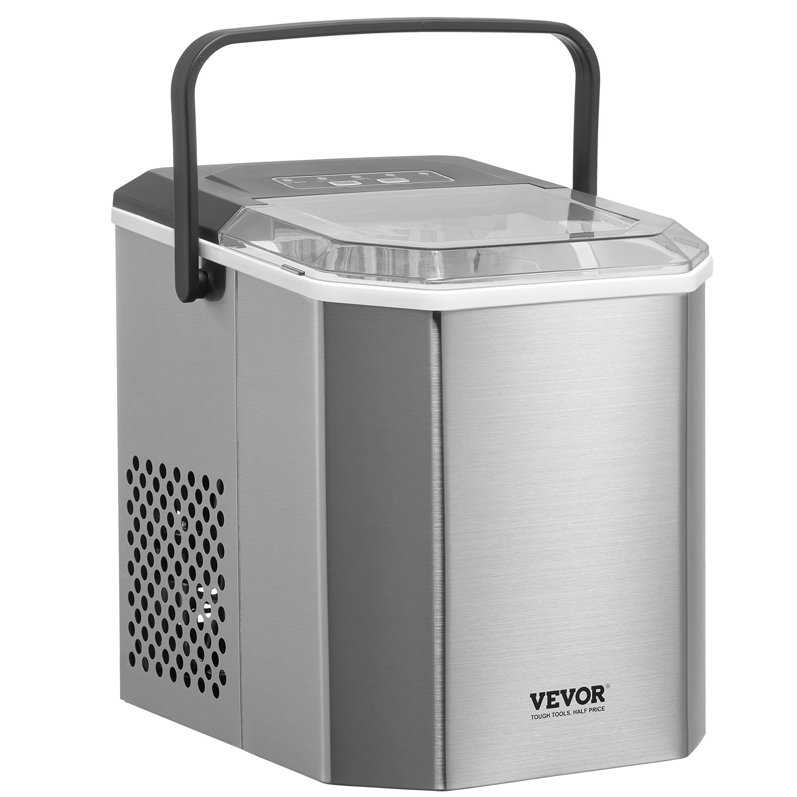Máquina de hielo portátil para encimera, 26 lb/24 h, autolimpiante, con canasta para pala, para bar en casa