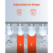 Máquina de hielo portátil para encimera, 33 lb/24 h, autolimpiante, con canasta para pala, para bar en casa