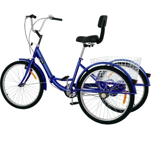Triciclo VEVOR para adultos, ruedas de 24 pulgadas, triciclo para adultos, 1 velocidad, 3 ruedas, bicicletas para adultos, bicicleta de tres ruedas para adultos, triciclo para adultos, triciclo plegable para adultos, triciclo plegable para adultos, bicicleta de 3 ruedas, triciclo para adultos