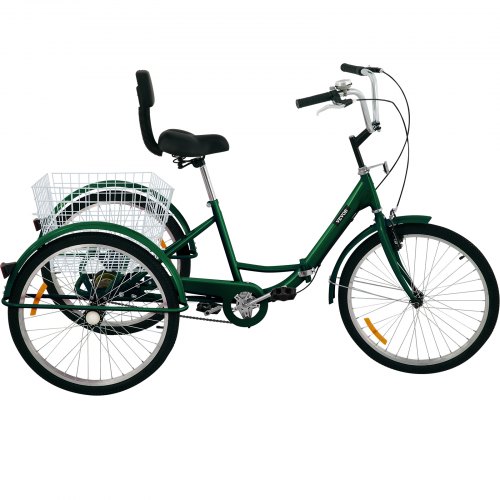 Triciclo plegable adulto 24'' ruedas triciclo adulto 1 velocidad 3 ruedas bicicletas para adultos