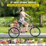 VEVOR Triciclo plegable adulto 26 ' ruedas Triciclos de carga Triciclos para adultos Bicicleta con canasta 1 velocidad 3 ruedas