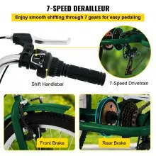 VEVOR Triciclo para adultos Triciclos de carga Triciclo plegable Bicicleta con canasta 26 pulgadas bicicletas de 3 ruedas y 7 velocidades para adultos