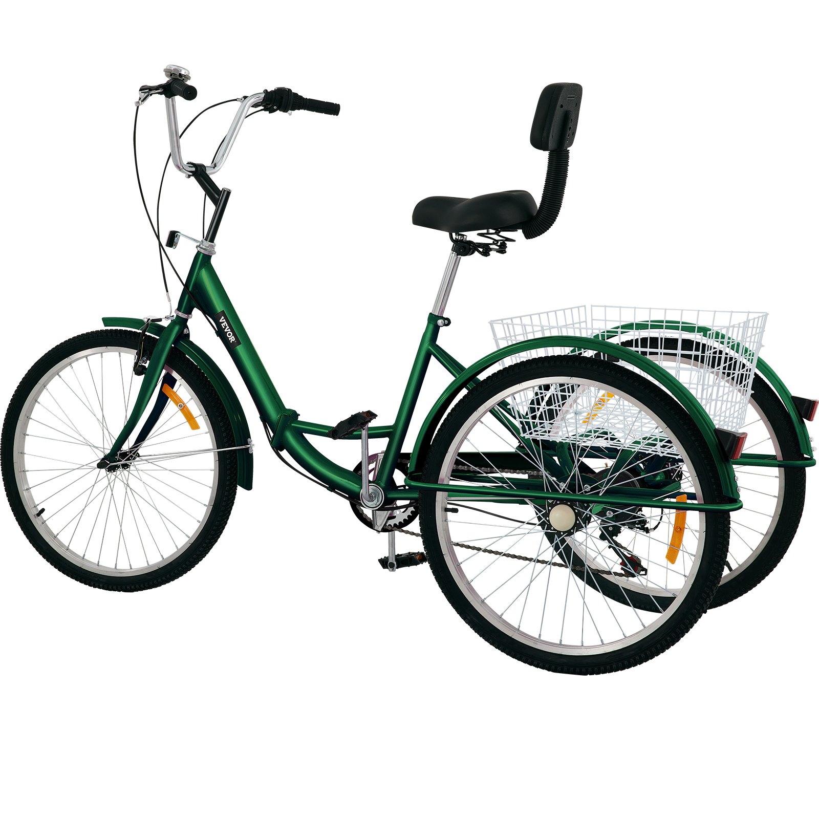 VEVOR Tricycle Adult 26’’ Wheels Adult Tricycle 7-Speed 3 Wheel Bikes For Adults Three Wheel Bike For Adults Adult Trike Adult Folding Tricycle Foldable Adult Tricycle 3 Wheel Bike Trike For Adults
