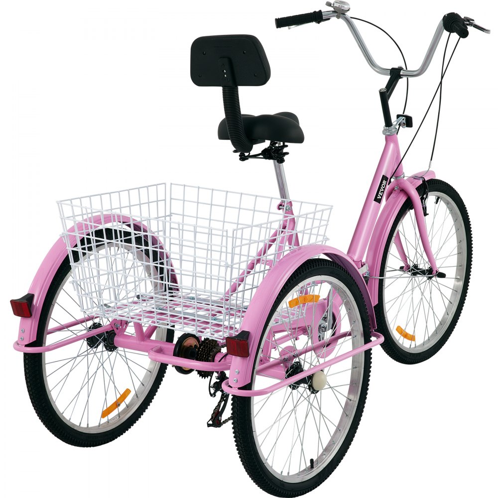VEVOR Tuspuzz Tricycle Adult 26’’ Wheels Adult Tricycle 7-Speed 3 Wheel Bikes For Adults Three Wheel Bike For Adults Adult Trike Adult Folding Tricycle Foldable Adult Tricycle 3 Wheel Bike Trike For Adults