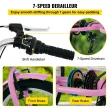 VEVOR Triciclo para adultos Triciclos de carga Triciclo plegable Bicicleta con canasta 26 pulgadas 3 ruedas de 7 velocidades bicicleta de tres ruedas