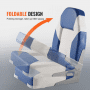 VEVOR Asientos para barco, asiento de barco con respaldo alto de 21.85 pulgadas, silla plegable para barco con acolchado de esponja espesa y bisagra, sillas plegables para capitán de barco para barco